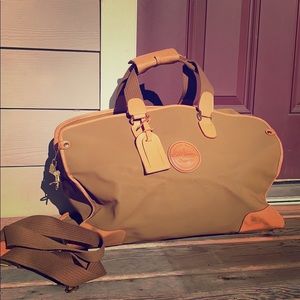 Lancel Soft Travel Bag with leather trim